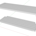 Les deux plateaux, avec une traverse enlever pour laisser paraître la fausse languette