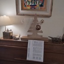 Petit arbre de Noël en merisier et chêne.