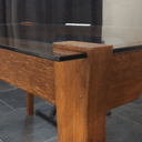 Bureau réalisé avec des poutres de charpente en Keruing