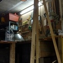 Lampe trepied gamelle indus