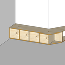 Bibliothèque et banc de lecture