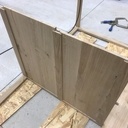 Meuble d'angle salle de bain en chêne