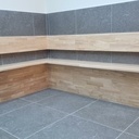 Aménagement salle d'attente cabinet vétérinaire.