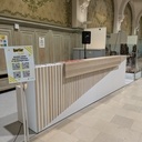 Borne d'accueil MDF et Chêne