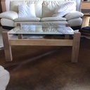 Table de salon chêne et verre