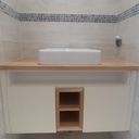 Meuble vasque chêne et mélamine