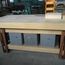 Etabli en chêne, padouk et composite