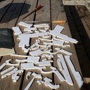 Pistolets à élastiques chantournés