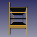 Plan pour un meuble avec tablettes.