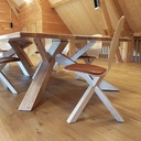 Table de réception en frêne avec ses chaises