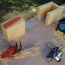 Tabouret massif en Flamboyant