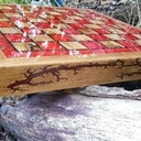 Jeux d'echecs hetre échauffé epoxy rouge