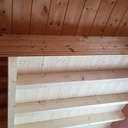 Mezzanine avec poutres apparentes