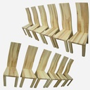 Chaises galbées chêne/frêne-olivier