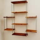 Etagère Bar - Sapin Huilé & Tiges Acier