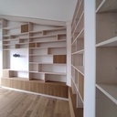 Bibliothèque, érable et chêne