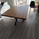 Table en chêne, bords "live edge"