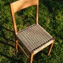 Chaises en chêne et assise en corde danoise