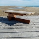 Table basse d'inspiration nakashima