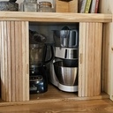 Meuble à rideaux bois