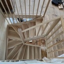 Escalier demi tournant frêne olivier