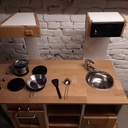 Cuisine pour enfant en hêtre