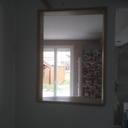 Tête de cloison en pin et tablette en hêtre