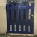 Remplacement portillon bois lasuré