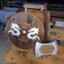 Hache, épée et boucliers vikings