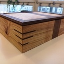 Boite à thé en cerisier et noyer