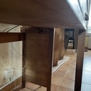Bureau gigogne en chêne et noyer