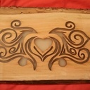 Essai de tableau lumineux bois epoxy