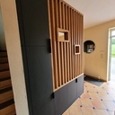 Agencement hall en coin bureau / espace rangement