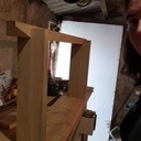 Table basse chêne plateau en ciment