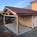 Carport 2 pans en charpente traditionnelle