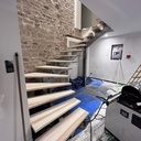 Escalier frêne/Acier 2 quart tournant.