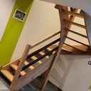 Escalier 2 quarts tournant frêne