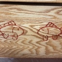 Planches de présentation en chêne gravées et résine