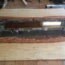 Live edge mirror => Bois brut