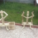 Bonhomme en bois décoration extérieure