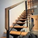 Escalier liment central bois/métal avec plateforme