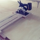 Rip cut guide for cordless circular saw