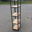 Étagère acier rouillé, tablette en hêtre vieilli...