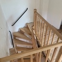 Escalier 1/4 tournant frêne massif et son garde corps