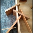 Table basse bois et verre inspiration japonaise