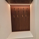 Vestiaire avec banquette et claustra