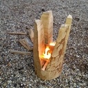 Tabouret hêtre brulé