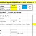 Calcul de la hauteur et de la largeur d'un meuble en système 32