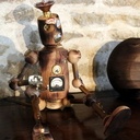 Robot lampe steampunk