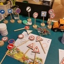 Panneau de signalisation pour tapis de jeu